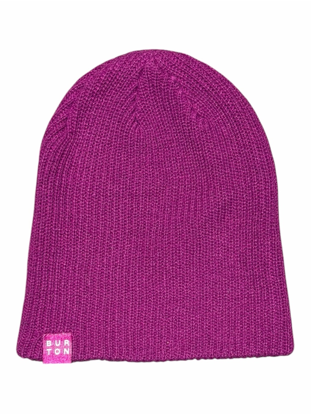 Burton Purple Magenta Ribbed Knit Beanie One Size Slouch Snowboard Winter Hat